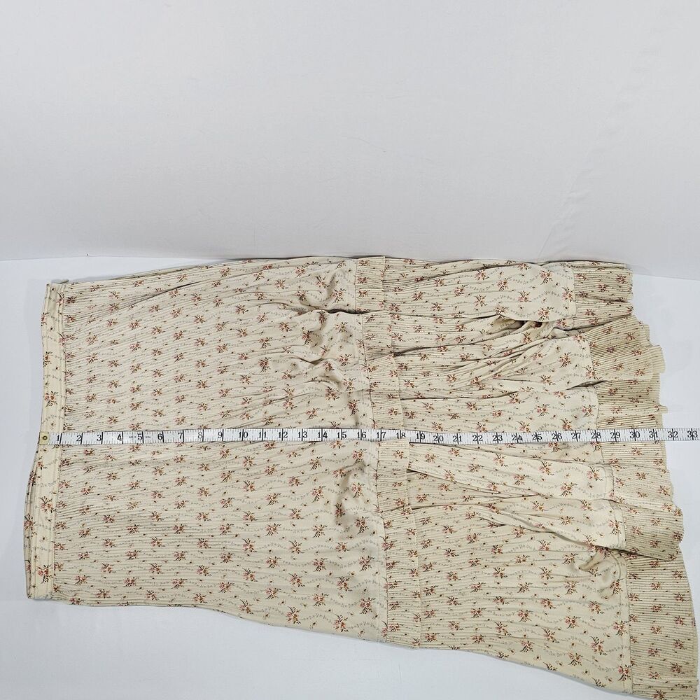 Polo Ralph Lauren Jaclyn Pleated Floral Midi Skirt Size 12 Tiered Ruffle Cream - Picture 9 of 9